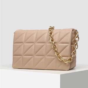 Shein quilted tan purse